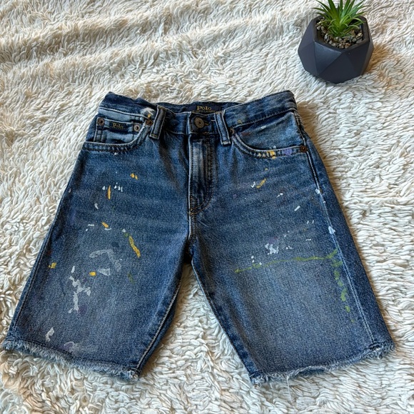 Polo Ralph Lauren Paint-Splatter Sullivan Slim Denim Short size 6 - Picture 2 of 13